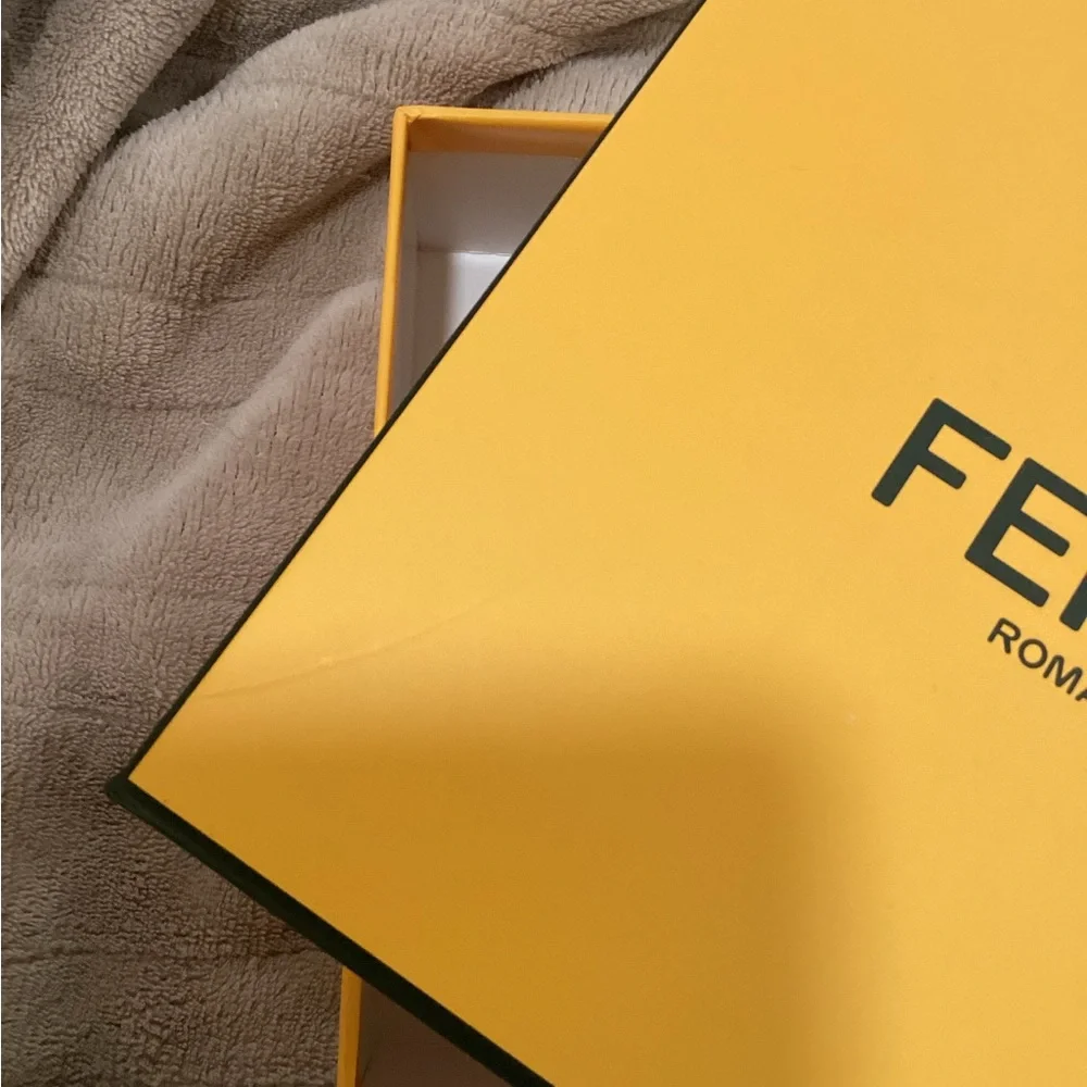 Fendi Yellow and White Gift Box 7”X7”